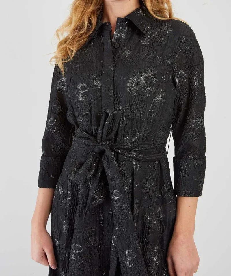 Vestido largo en jacquard crepé
