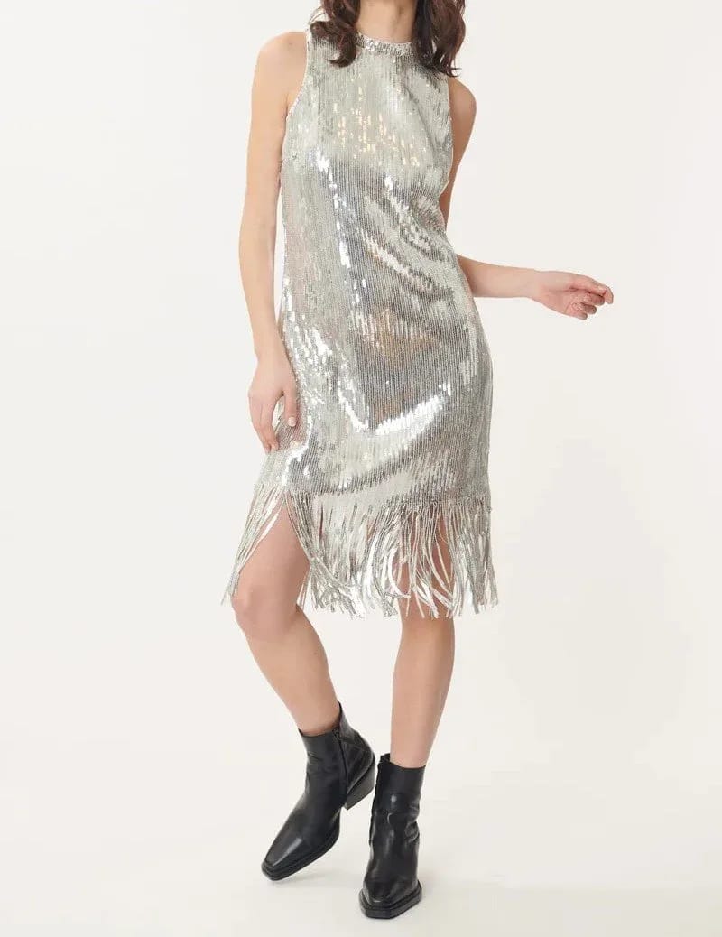 Vestido midi con lentejuelas