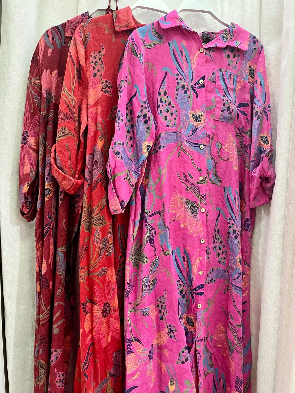 100% pure Italian linen shirt dress